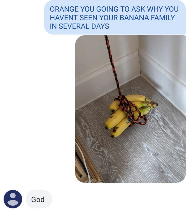 A knock-knock joke escalated to a hilariously dark banana kidnap scenario -  The Poke