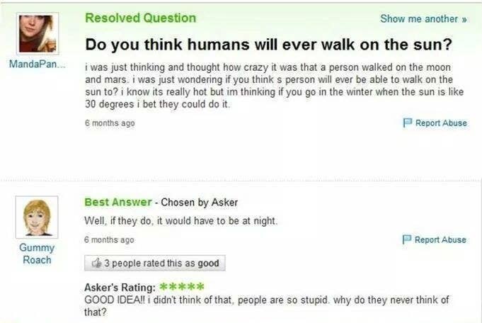 Simply 17 stupid but very funny questions people asked on Yahoo! Answers -  The Poke