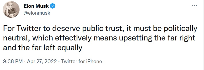 For Twitter to deserve public trust, it must be politically neutral, which effectively means upsetting the far right and the far left equally