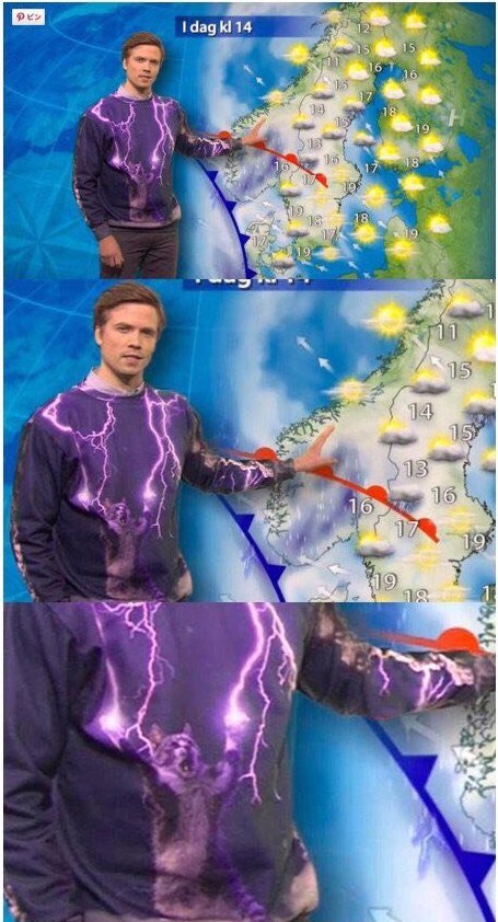 A weather forecaster wore best weather-themed sweater ever made - The Poke