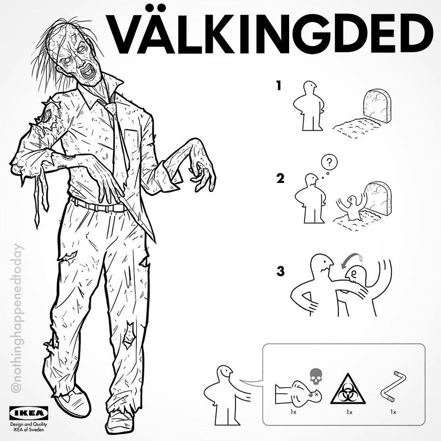 15 iconic horror characters brilliantly reimagined as IKEA instructions.