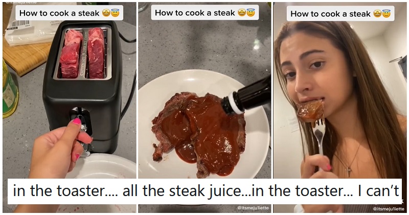 A clip of steaks cooked in a toaster got exactly the internet backlash it deserved