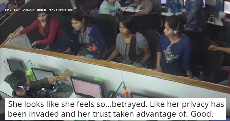 Watch this scammer’s face when a hacker says her real name