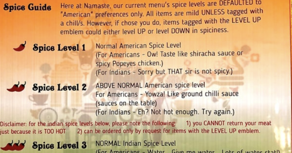 This Indian restaurant threw brutal shade at Americans’ capacity for spicy food