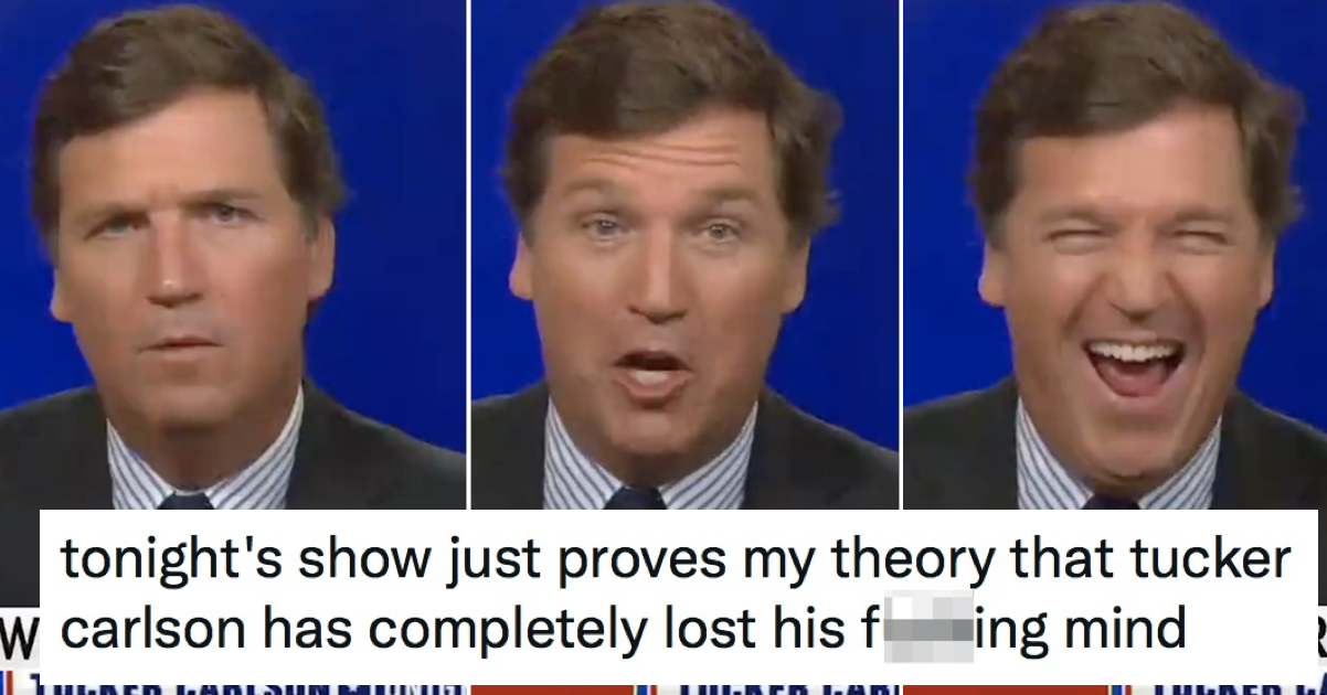 This Tucker Carlson supercut from a single episode is both hilarious and mildly terrifying