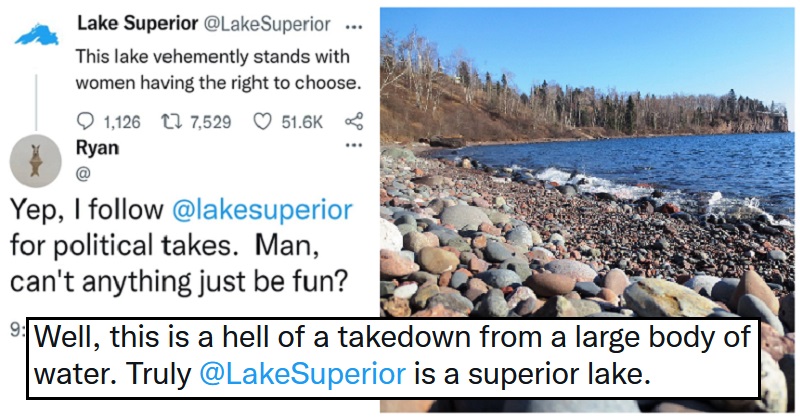 Imagine getting publicly owned by a lake – this troll doesn’t have to