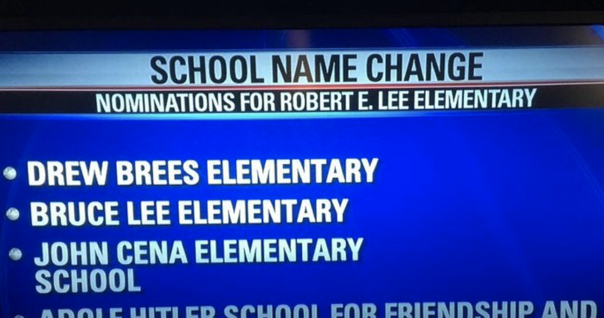 This school name change vote took a most unfortunate twist