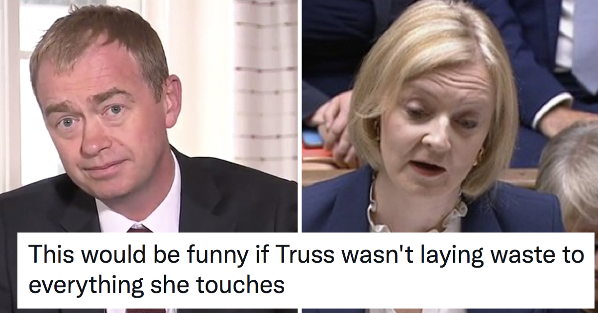 We’re not saying Liz Truss has hit a new low but Tim Farron just owned the PM on Twitter